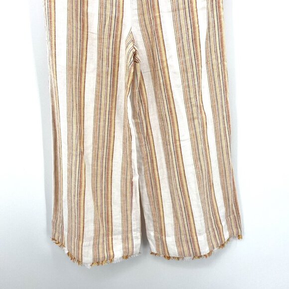 Anthropologie Cloth & Stone Vertical Stripe Strapless Cropped Jumpsuit XS Boho - Picture 4 of 8